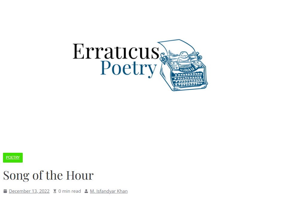 Cover Image for Song of the Hour (Poem)